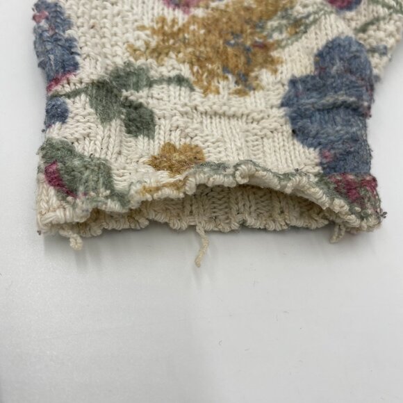 Vintage Floral Sweater Women Cotton Polyester Pullover Cottage Retro Casual Twee - Picture 9 of 14